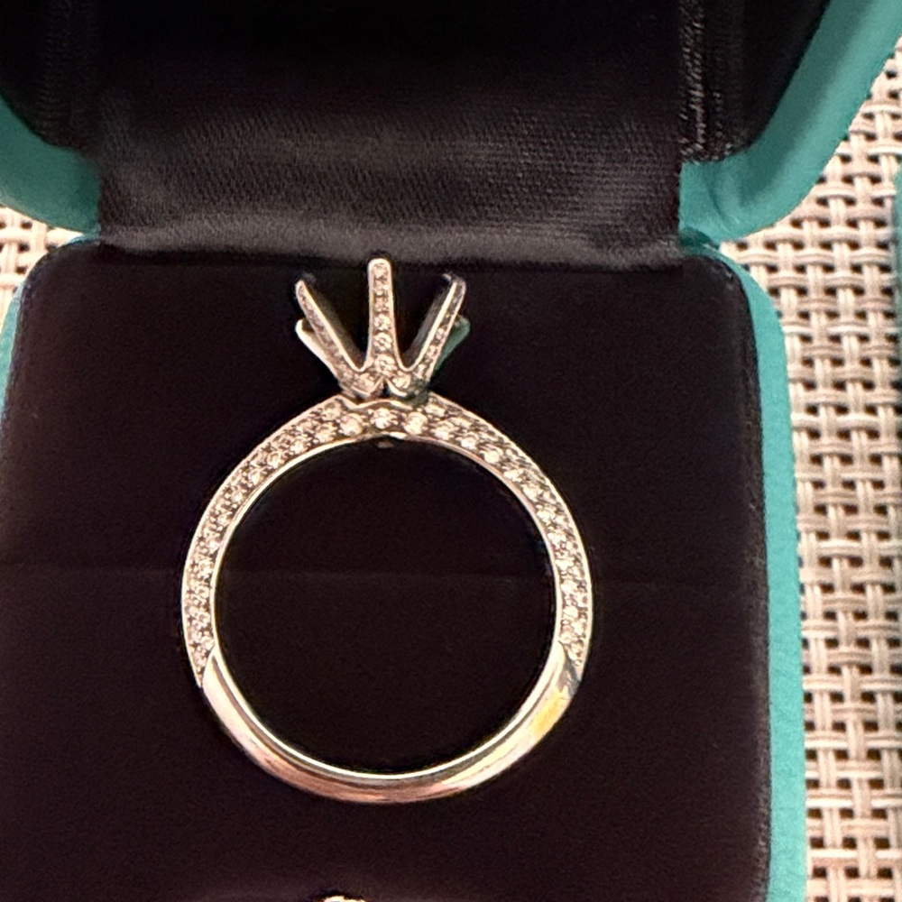 Tiffany & Co. Pavé® Setting Platinum Engagement Ring Mount (Size 5.5) - Picture 10 of 17